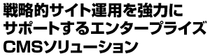 戦略的サイト運用を強力にサポートするエンタープライズCMSソリューション