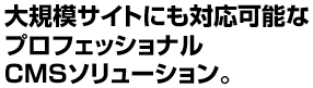 大規模サイトにも対応可能なプロフェッショナルCMSソリューション。